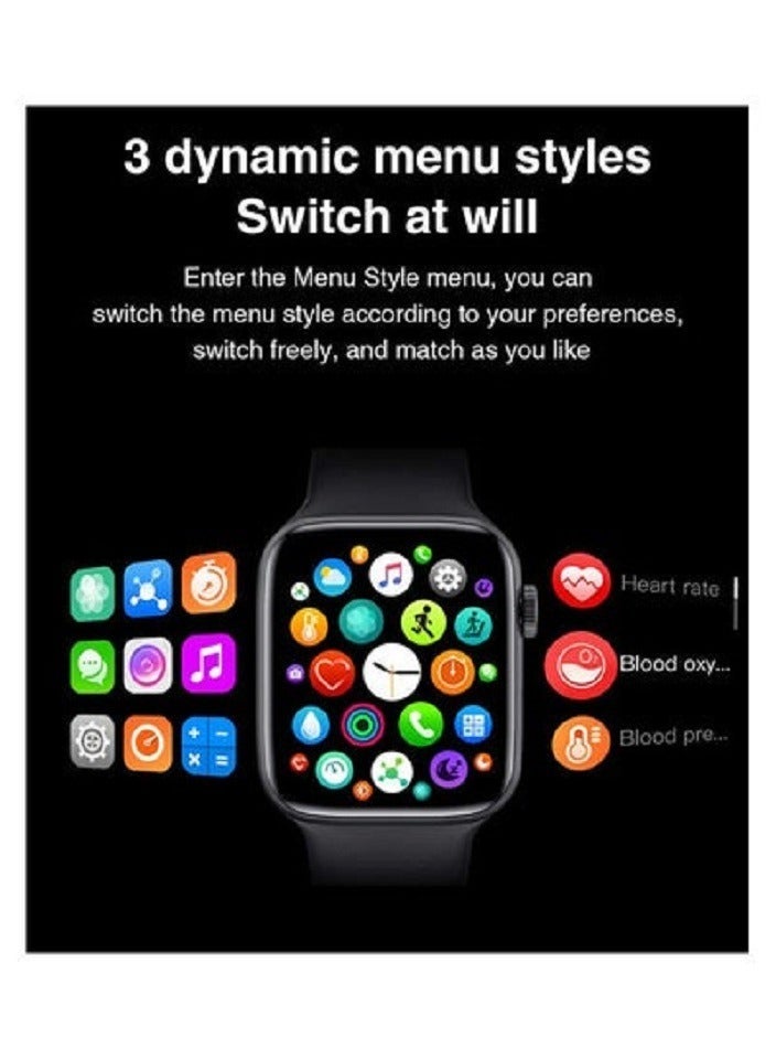 ساعة ذكية لحساب السعرات الحرارية و استقبال الرسائل و المكالمات الاصدار 9 و تدعم اللغة العربية أسود - Image 4